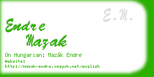 endre mazak business card